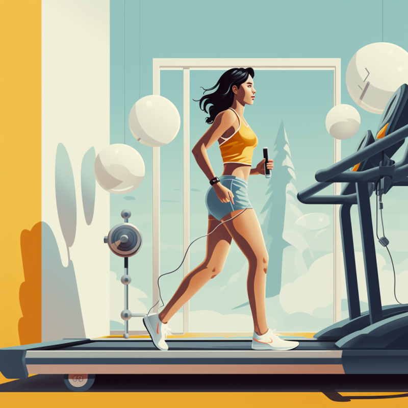Best belly fat loss exercises graphic on treadmill